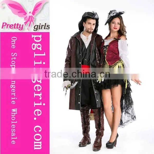 Couple Halloween Costume Black Sexy Priate Costume Ship Captain Costume