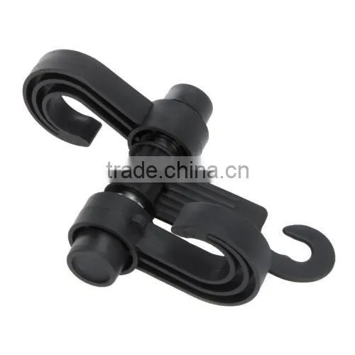 2 in 1 Hook Car Seat Headrest Hanger Holder Bags Organizer Black