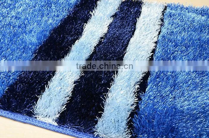 2014 New polyester shaggy bathroom rug set