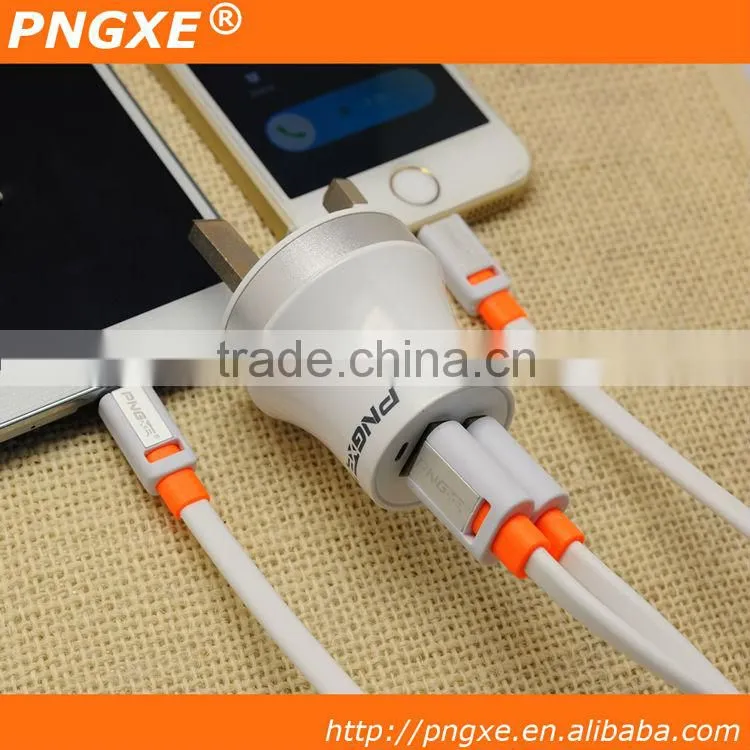 PNGXE White Shell Dual USB Ports UK wall charger for android tablets AD-103
