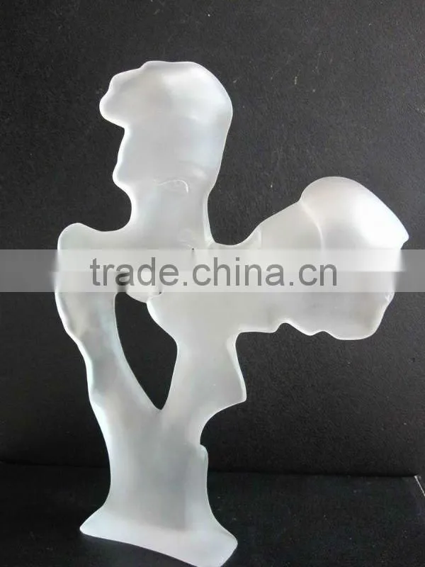 customized casting glass fish vase as artificial centerpiece for collection