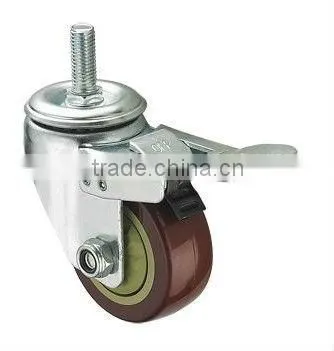 Medium Duty Polyurethane/PVC Rigid Mahogany Caster Wheel