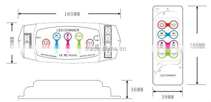 BC-310RF DIY LED Color Temperature led controller remote touch dimmer DC5V
