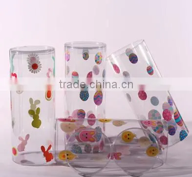 Customizable Hot sale PVC Clear Cylinder Tube With colorful lids and hand stripe