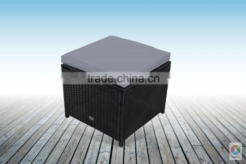 Outdoor poly rattan furniture cube set, Vietnam high quality poly rattan