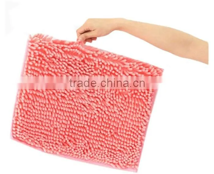 loop pile polyester chenille bath rug