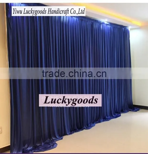popular selling white and blue fabric wedding stage backdrop