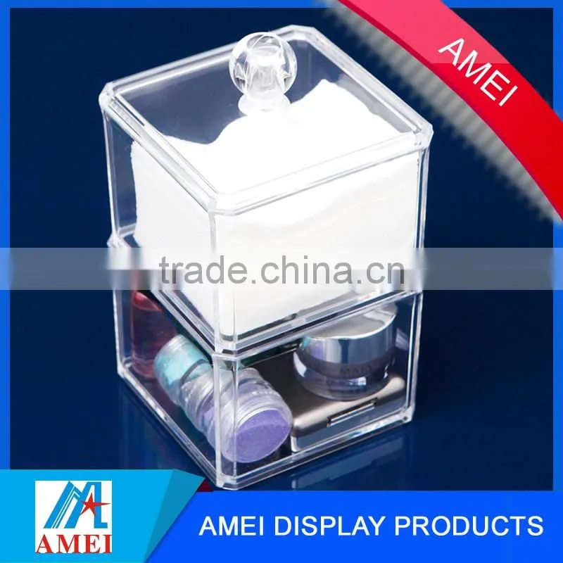 2016 gold alibaba supplier and clear square acrylic jewellery box with lid / acrylic box