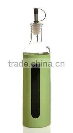 Glass oil vinegar set oil vinegar bottle with metal coating 4 colors