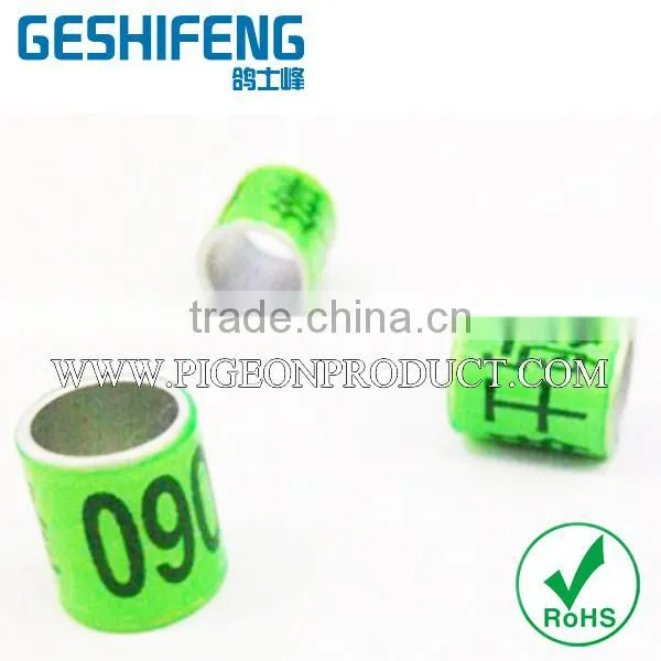 2015 new product Aluminium core with plastic coat ring,ring pigeon 250