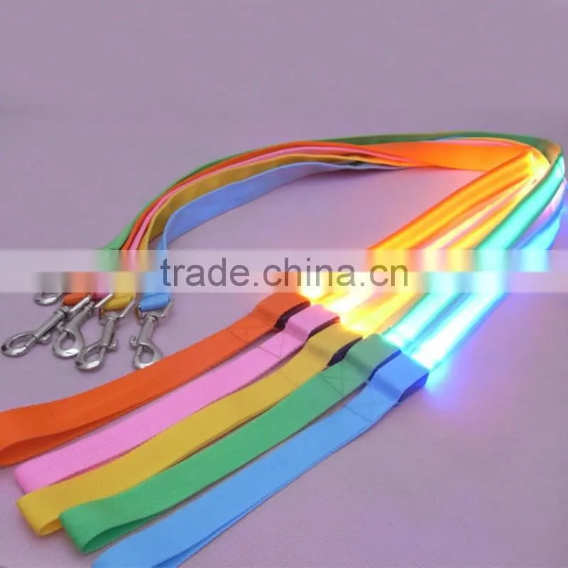 nylon led dog leash retractable / nylon rope dog leash