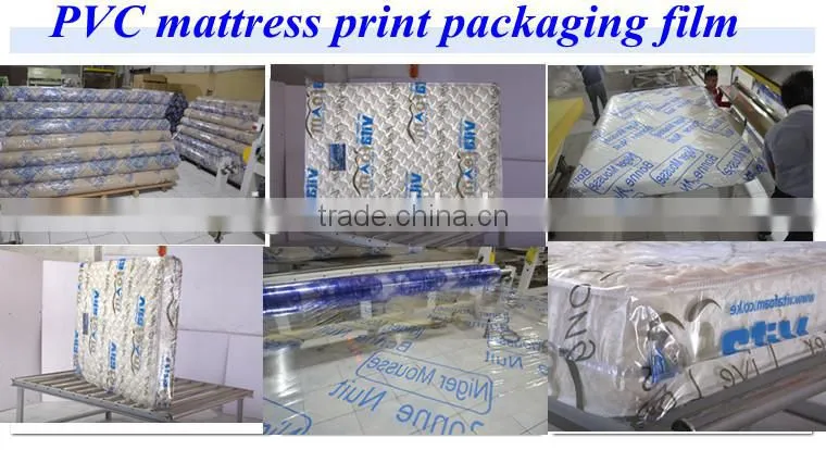 2017 china hot sale soft mattress packaging pvc plastic film on roll