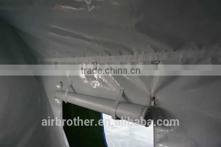 PVC CE army green inflatable refugee tent for sale
