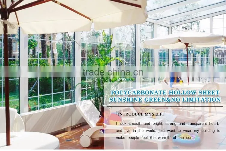 Glittering and translucent multi-wall sheet & PC sheet for warrenty 10years