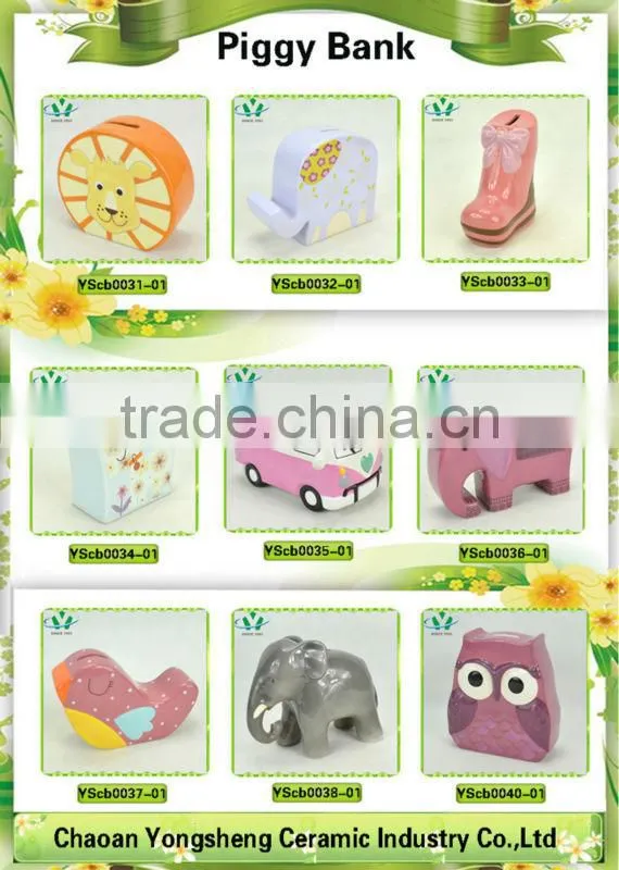 Decorative ceramic custom made coin bank