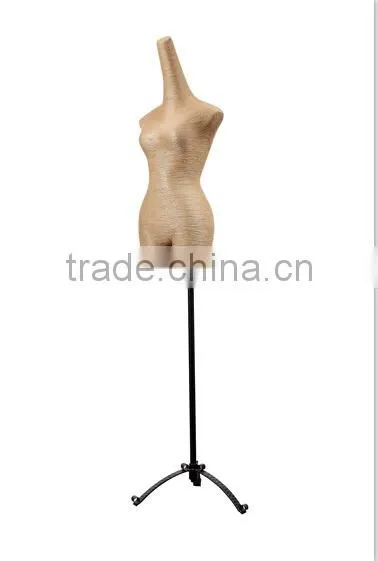 Fabric covered half body cloth female torso mannequin