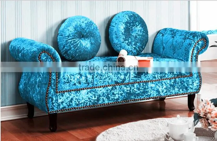 Made from SinoFur Best sale blue velvet sofa
