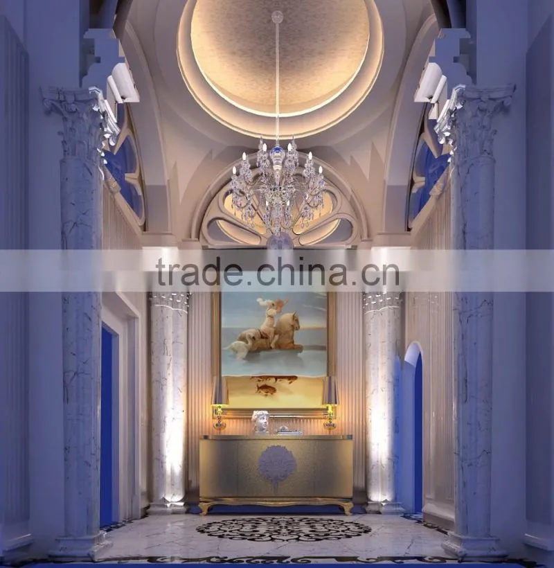 Romantic Luxurious European 3D Interior Rendering Design For Lobby, Design Service with Furnishing