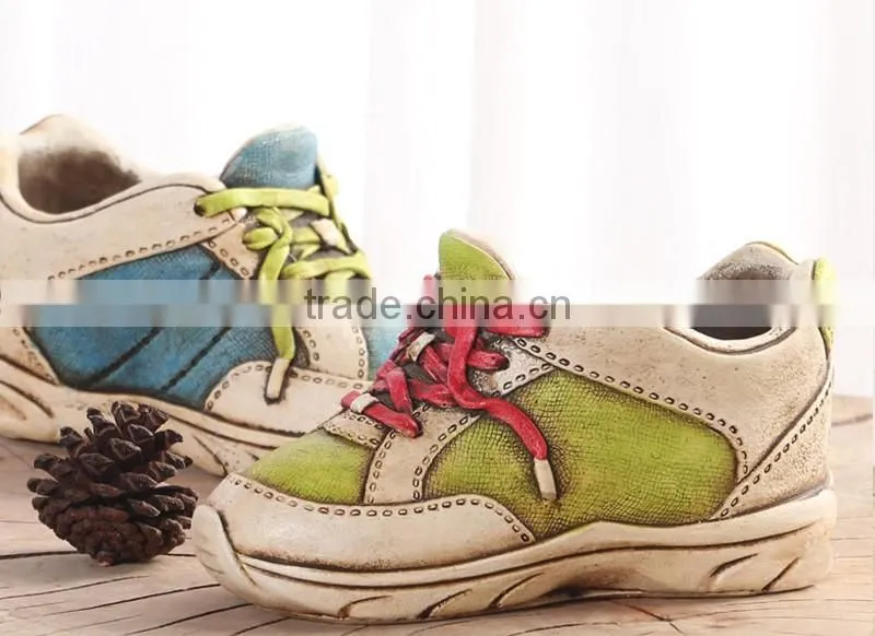 Attractive home ornament simulation shoes handmade ceramic flower pots