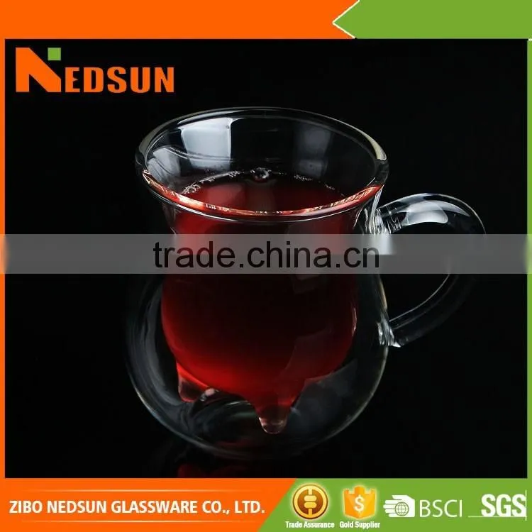 Hot sales double wall glass coffee cup