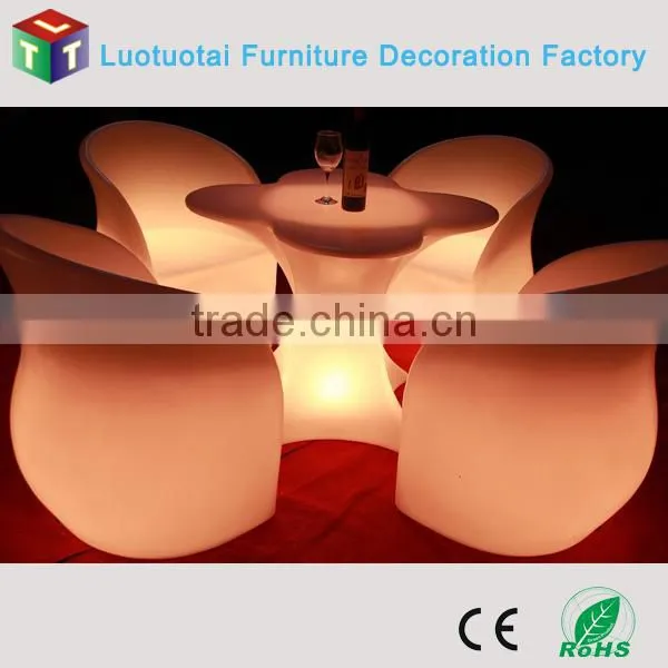 lounge/leisure lighted up led bar furniture/wireless inductive charging led bar table