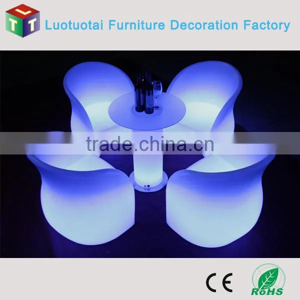 PE plastic LED Bar Chair with 16 color change