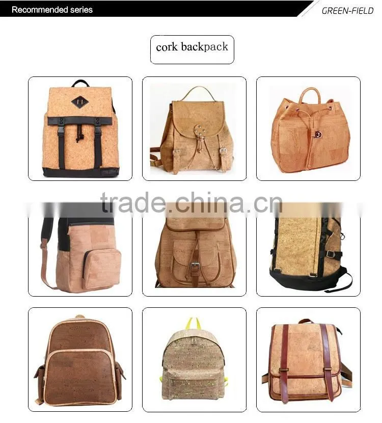 Beautiful ladies cork leather backpack environmental women bag
