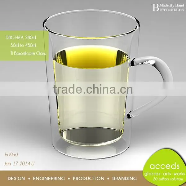 Unique Borosilicate Glass Double Wall Thermos Cup