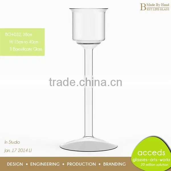 Heat Resistant Hand Made Glass Candle Holder
