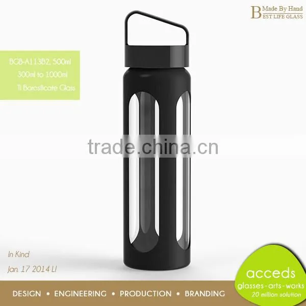 Heat Resistant Clear Glass Silicone Travel Tube and Bottle