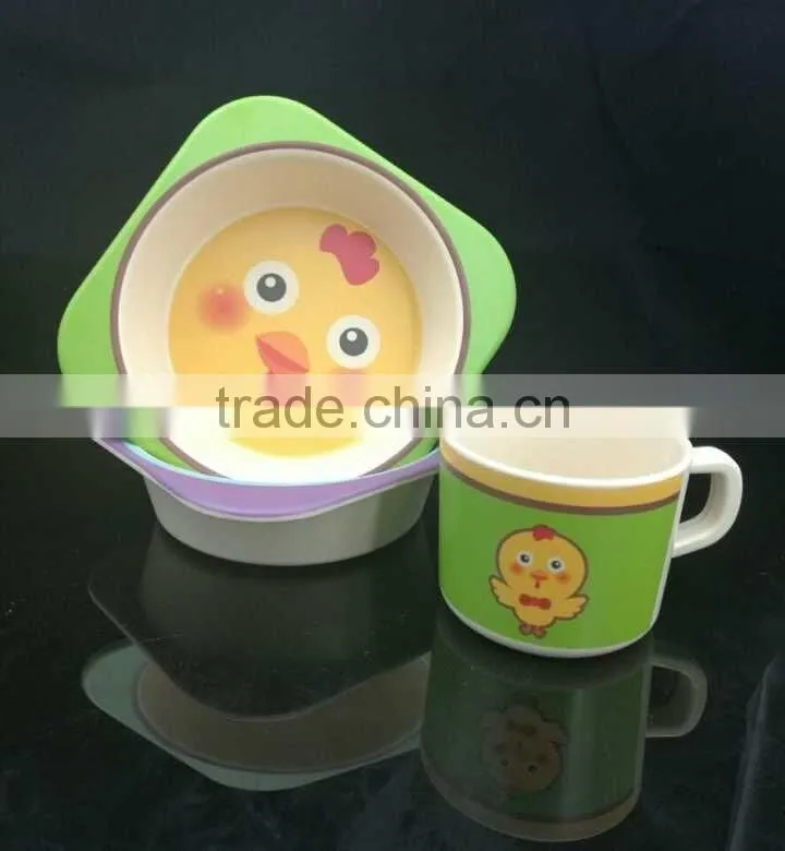 bio eco bamboo fibre kid's dinnerware set