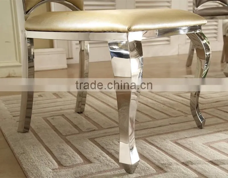 Metal frame lounge used leather dining chair