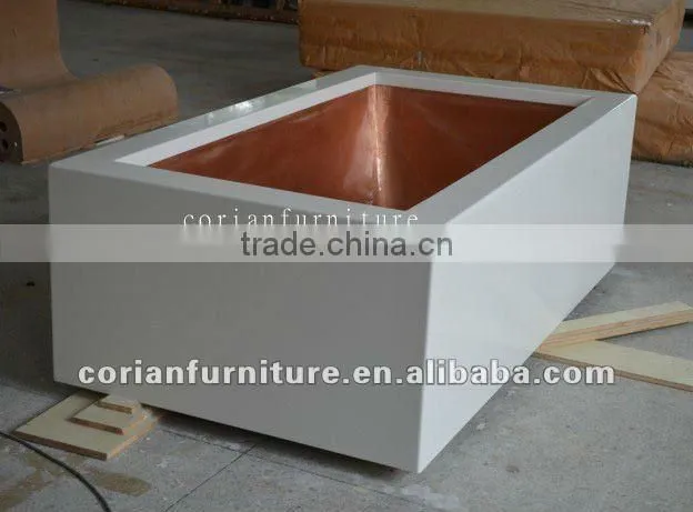 Europen style square shape solid surface bathtub