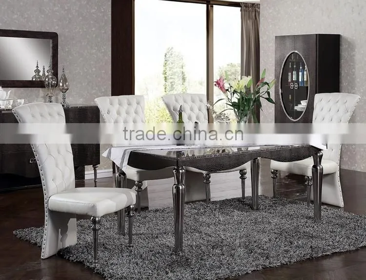 unique leg stainless steel dining chair with high density foam A67