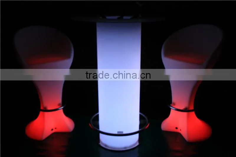 fashionable night club led table and chairs, rechargeable battery illuminated led furniture