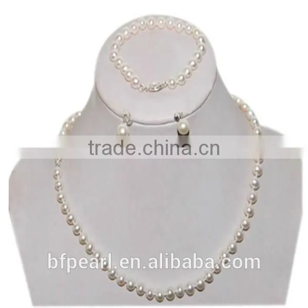 6-7mm Freshwater Pearl Jewelry Set with Sterling Silver Findings