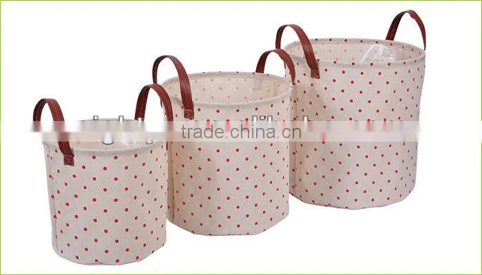 Large capacity hot sale high quality cotton and flax cloth folding storage bucket