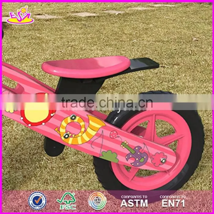 2017 Best design original work pink balance wooden kids bikes for sale W16C179