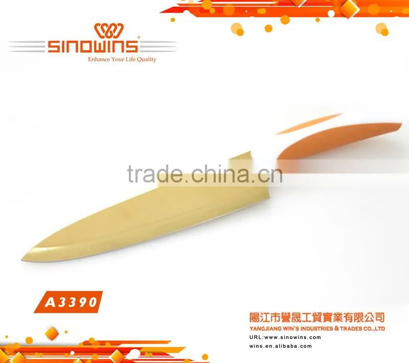A3390 New Design 5pcs Colorful Titanium Blade 5pcs Stainless Steel Knife Set