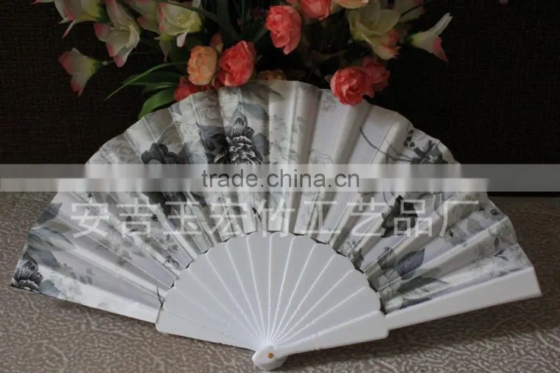 Promotional plastic hand fan with flower