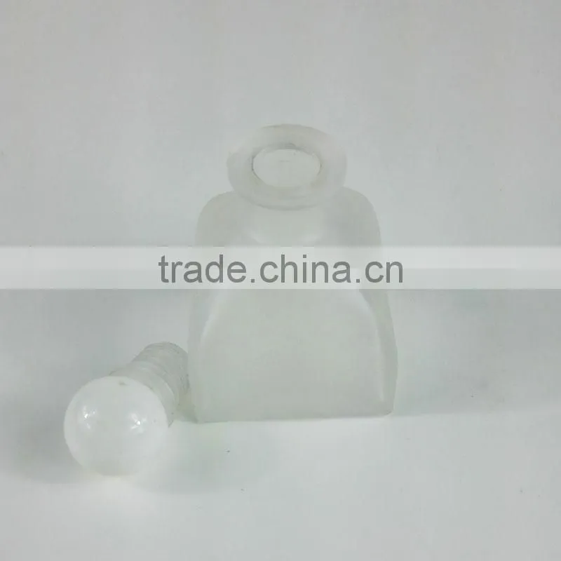 colorful frosted yurt glass bottle for 50ml reed diffuser with cork/glass stopper
