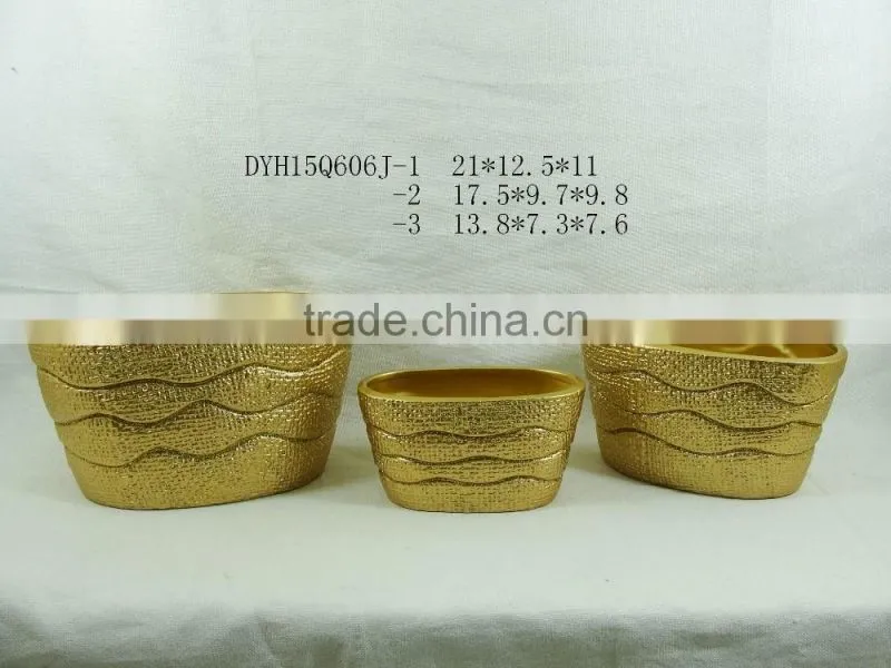 golden color terracotta flower pot christmas various shape ceramic flower pot