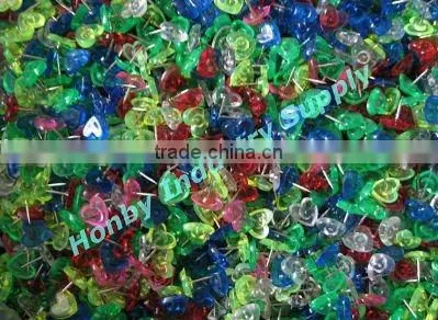 Decorative Coloured 13mm Plastic Heart Shaped Thumbtack