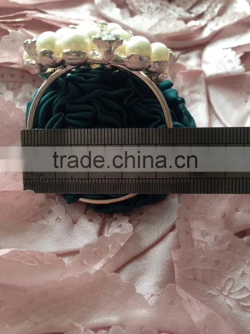 Silver Luxury Pearl & Rhinestone Napkin Ring For Wedding Candlelight Dinner