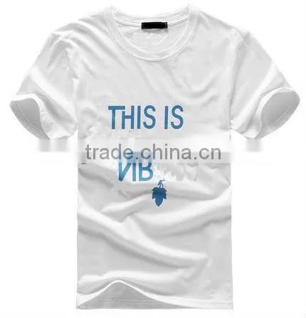 Fashion O collar short sleeve cotton custom printed t shirts