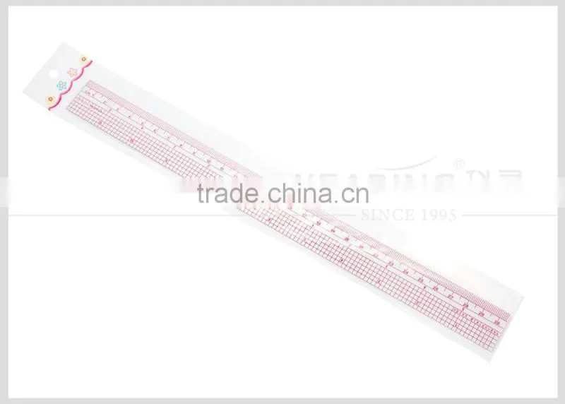 Kearing brand sandwich printing 1.2mm thick flexible Plastic Garment ruler for fashion designers to making sewing #B-66