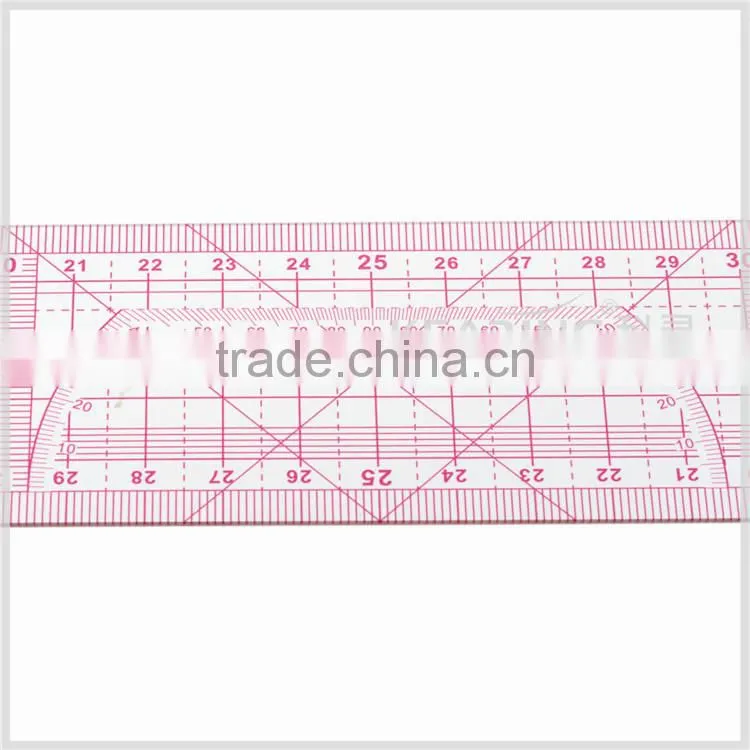 Kearing manufacture 5*50cm straight flexible 1.2mm thickness sandwich line plastic garment ruler for fashion design#8003