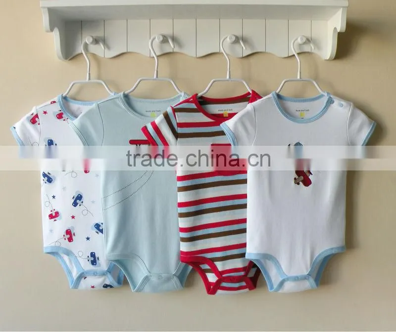 mom and bab 2013 Summer baby clothes 100% cotton short bodysuit 4in1 gift box gift set