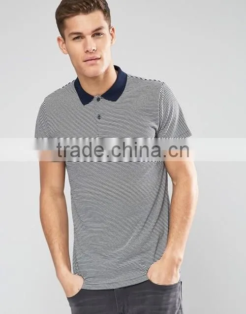 Latest design stripe jersey 100% cotton men polo shirt OEM/ODM service