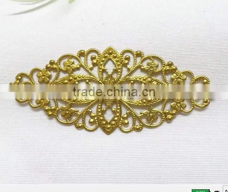 religious jewelry finding brass flower cross jewelry accessories hollow out metal cross garment accessories